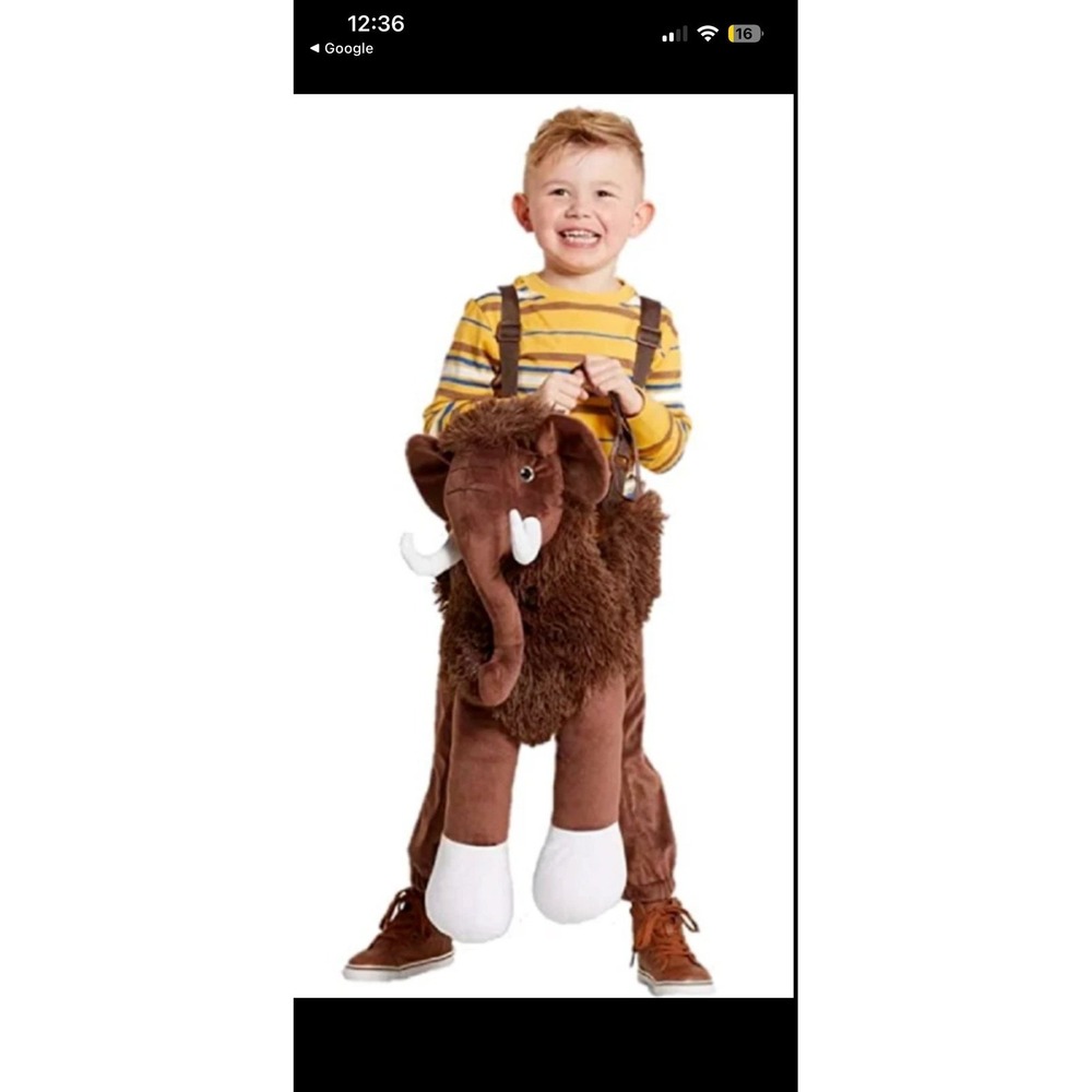 Hyde & Eek Boutique Kids Plush Woolly Mammoth Rider Halloween Costume